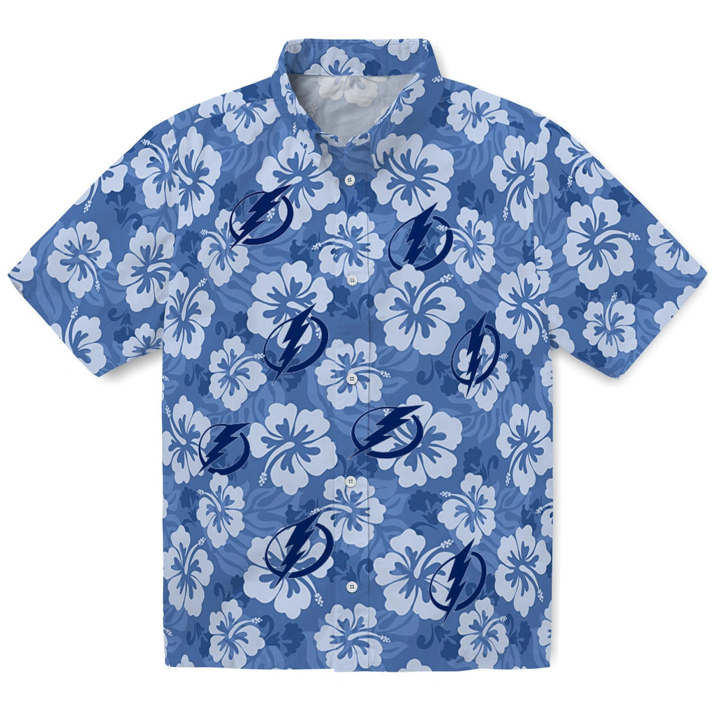 Tampa Bay Lightning Hawaiian Shirt - Hibiscus Cluster | Hula Hawaiian Shirts