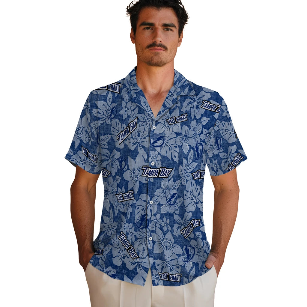Tampa Bay Lightning Hawaiian Shirt - Hibiscus Oasis | Hula Hawaiian Shirts