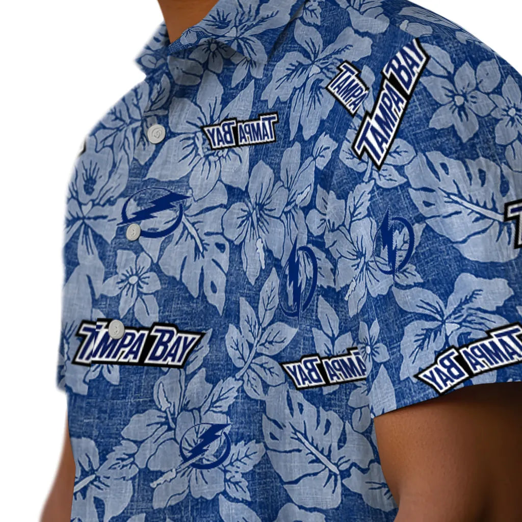 Tampa Bay Lightning Hawaiian Shirt - Hibiscus Oasis | Hula Hawaiian Shirts