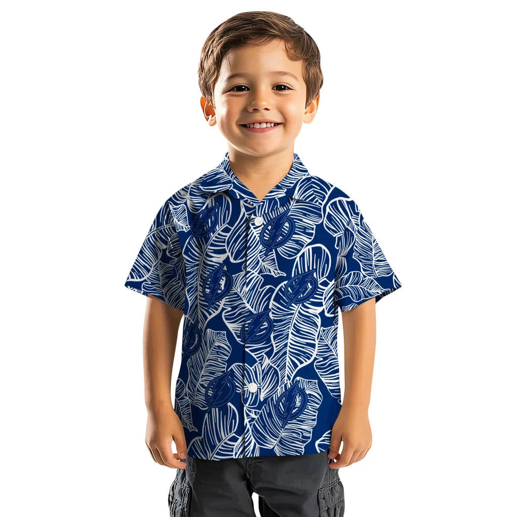 Tampa Bay Lightning Hawaiian Shirt - Leaf Outline | Hula Hawaiian Shirts