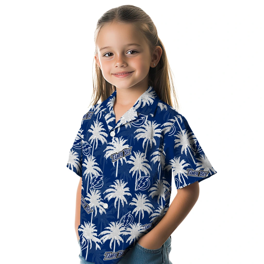 Tampa Bay Lightning Hawaiian Shirt - Palm Tree Motif | Hula Hawaiian Shirts