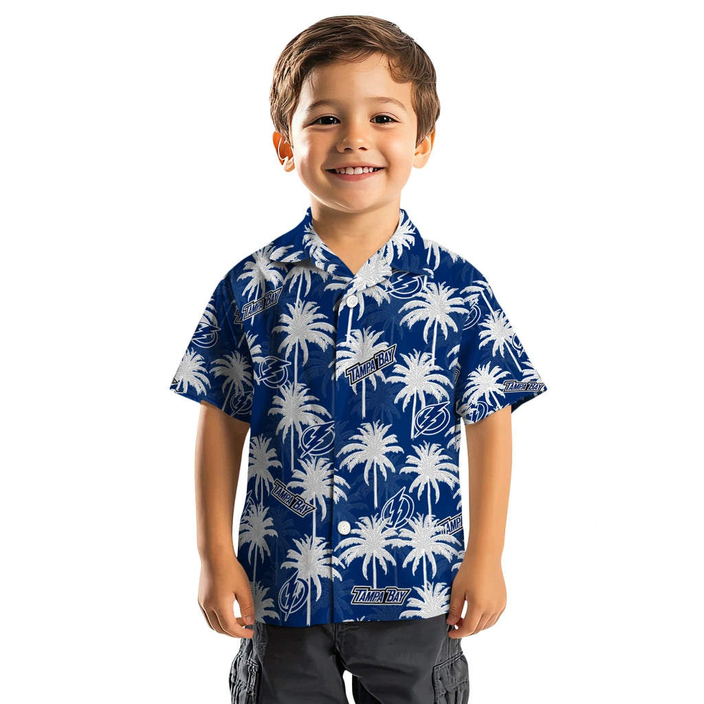 Tampa Bay Lightning Hawaiian Shirt - Palm Tree Motif | Hula Hawaiian Shirts
