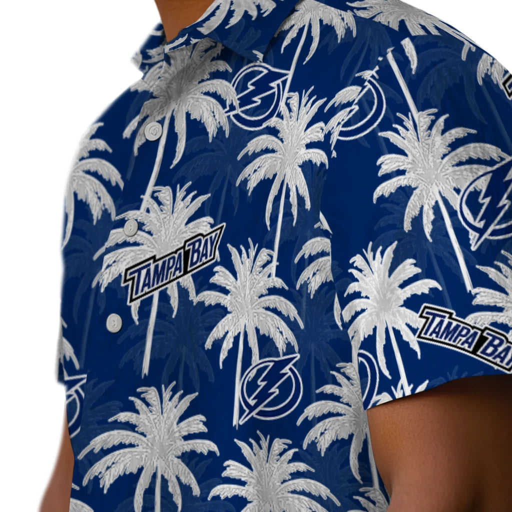 Tampa Bay Lightning Hawaiian Shirt - Palm Tree Motif | Hula Hawaiian Shirts