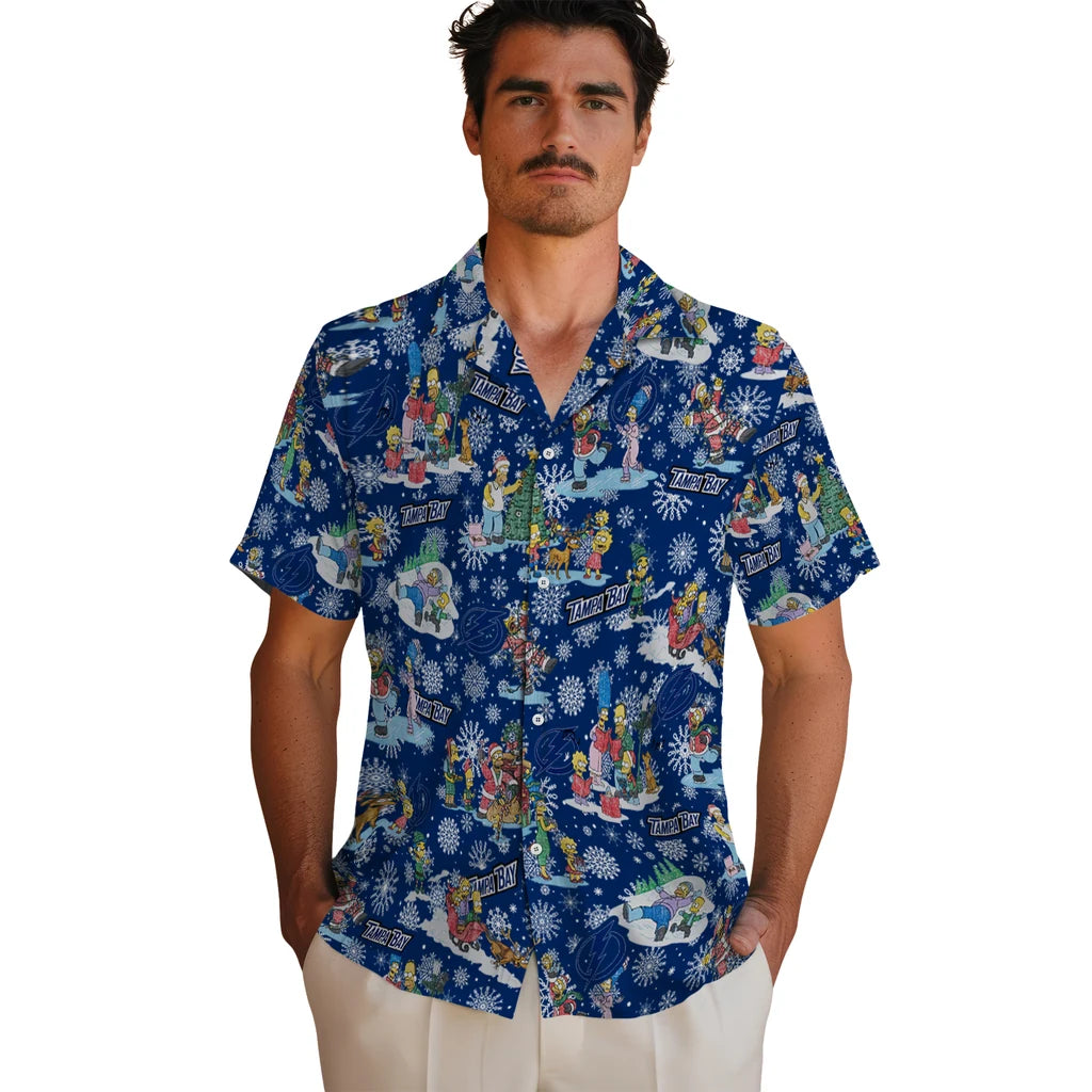 Tampa Bay Lightning Hawaiian Shirt - Simpsons Christmas | Hula Hawaiian Shirts