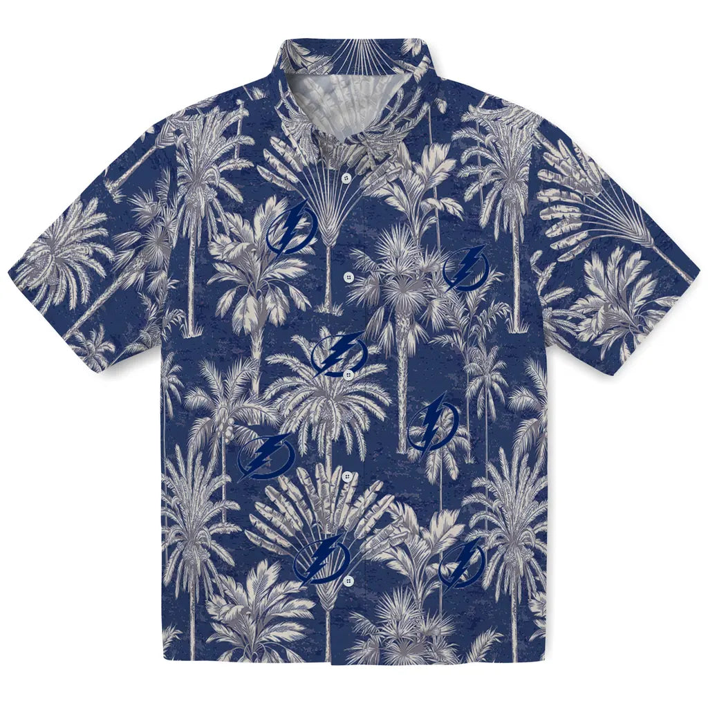 Tampa Bay Lightning Hawaiian Shirt - Vintage Palm Tree | Hula Hawaiian Shirts