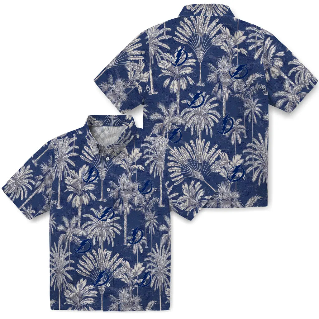 Tampa Bay Lightning Hawaiian Shirt - Vintage Palm Tree | Hula Hawaiian Shirts