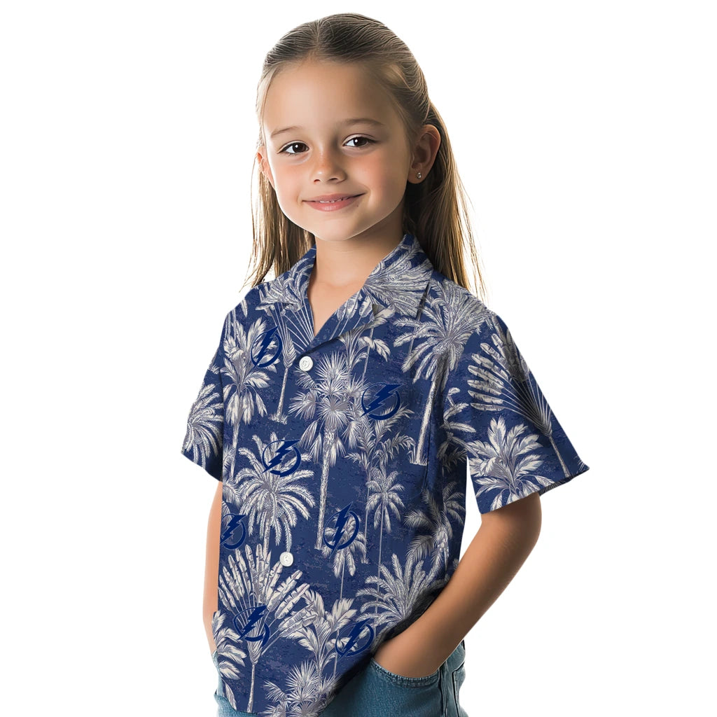 Tampa Bay Lightning Hawaiian Shirt - Vintage Palm Tree | Hula Hawaiian Shirts