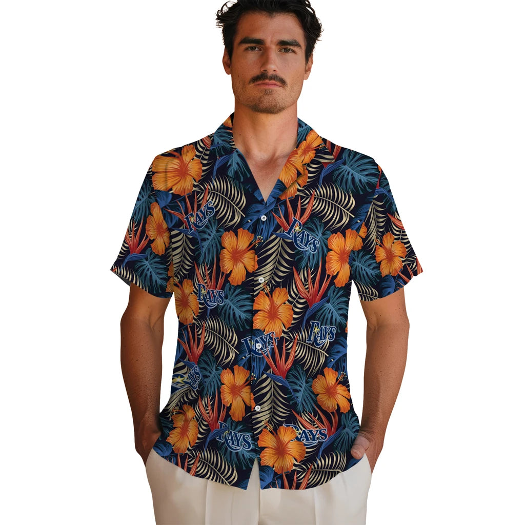 Tampa Bay Rays Hawaiian Shirt - Hibiscus Foliage | Hula Hawaiian Shirts