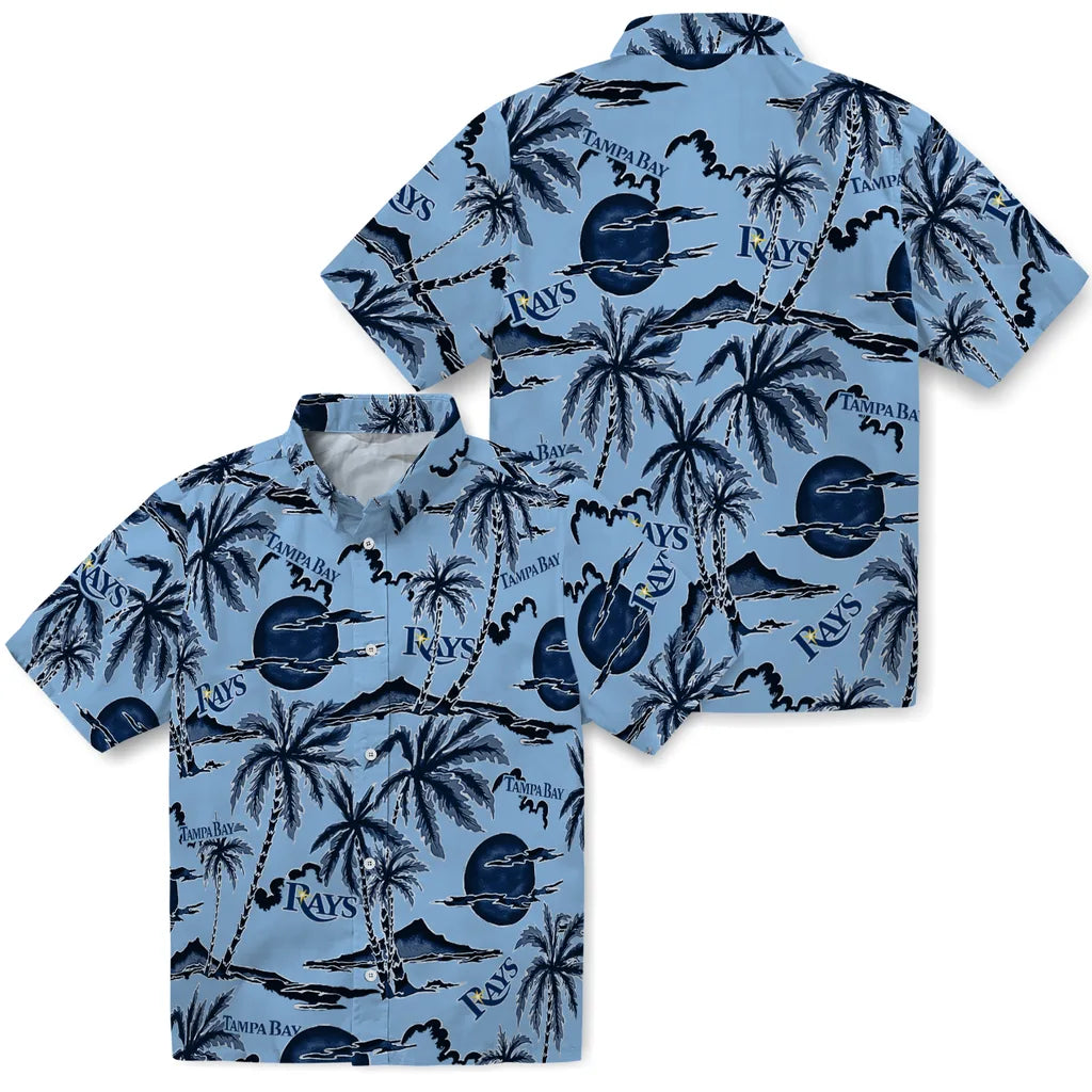 Tampa Bay Rays Hawaiian Shirt - Palm Sunset | Hula Hawaiian Shirts