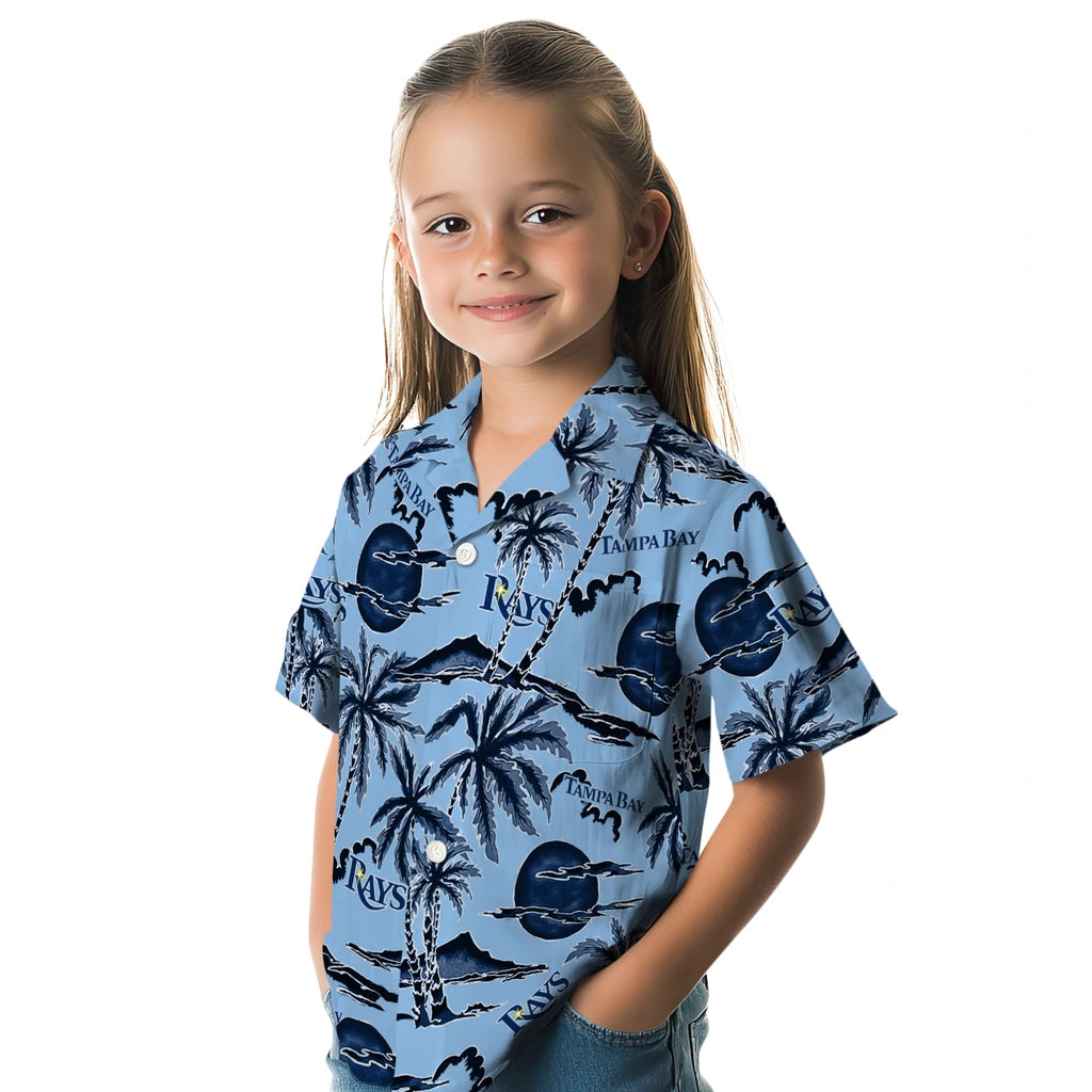 Tampa Bay Rays Hawaiian Shirt - Palm Sunset | Hula Hawaiian Shirts