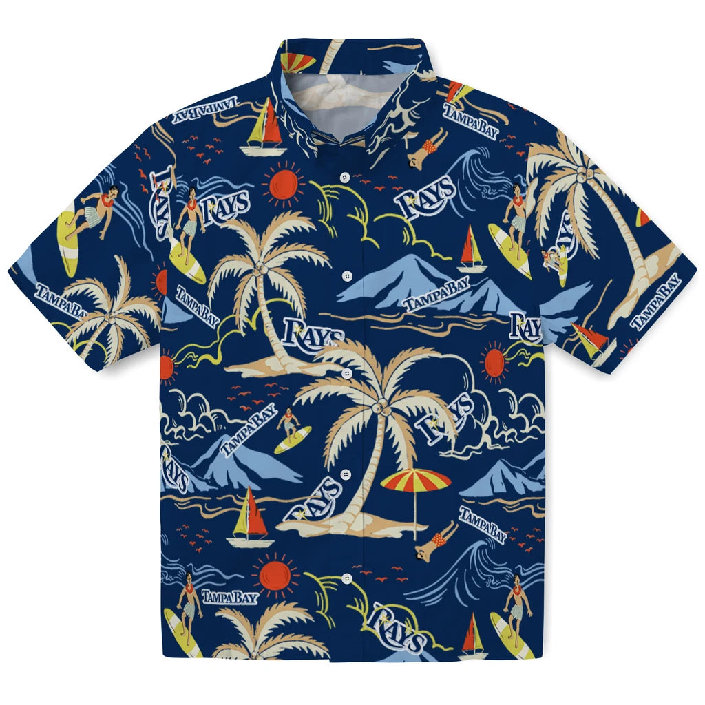 Tampa Bay Rays Hawaiian Shirt - Palm Tree Island | Hula Hawaiian Shirts