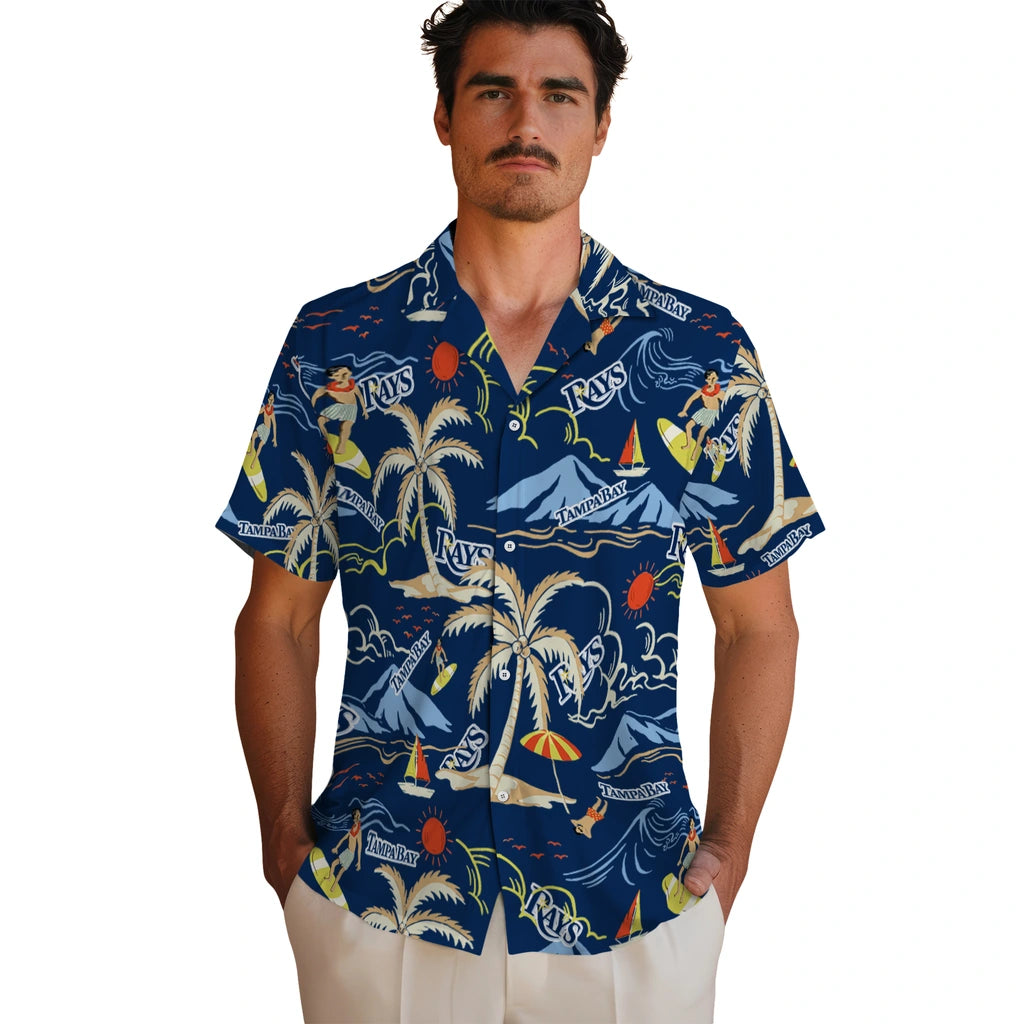 Tampa Bay Rays Hawaiian Shirt - Palm Tree Island | Hula Hawaiian Shirts