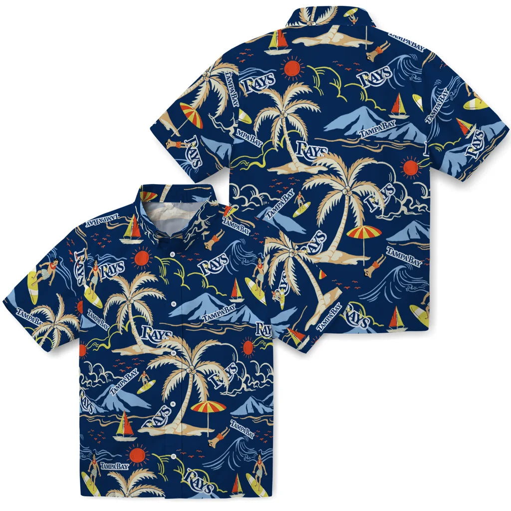 Tampa Bay Rays Hawaiian Shirt - Palm Tree Island | Hula Hawaiian Shirts