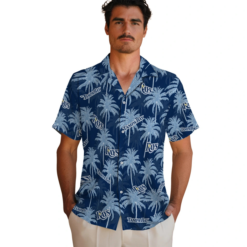 Tampa Bay Rays Hawaiian Shirt - Palm Tree Motif | Hula Hawaiian Shirts