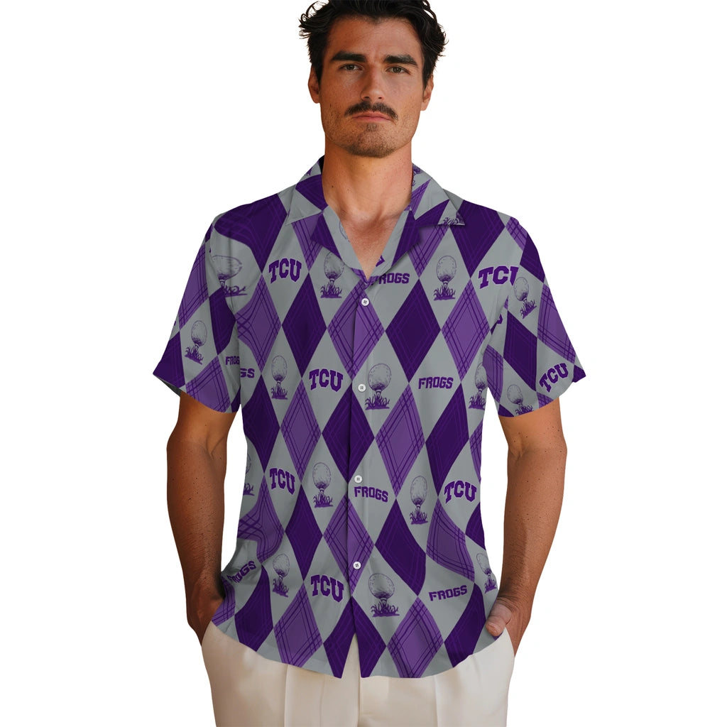 TCU Horned Frogs Hawaiian Shirt - Golfing Plaid | Hula Hawaiian Shirts
