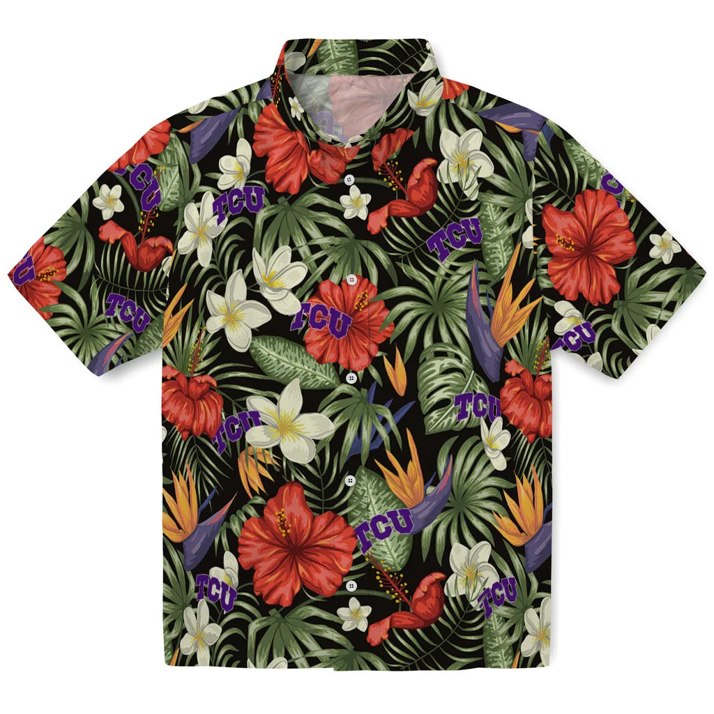 TCU Horned Frogs Hawaiian Shirt - Hawaii Floral Hibiscus | Hula Hawaiian Shirts