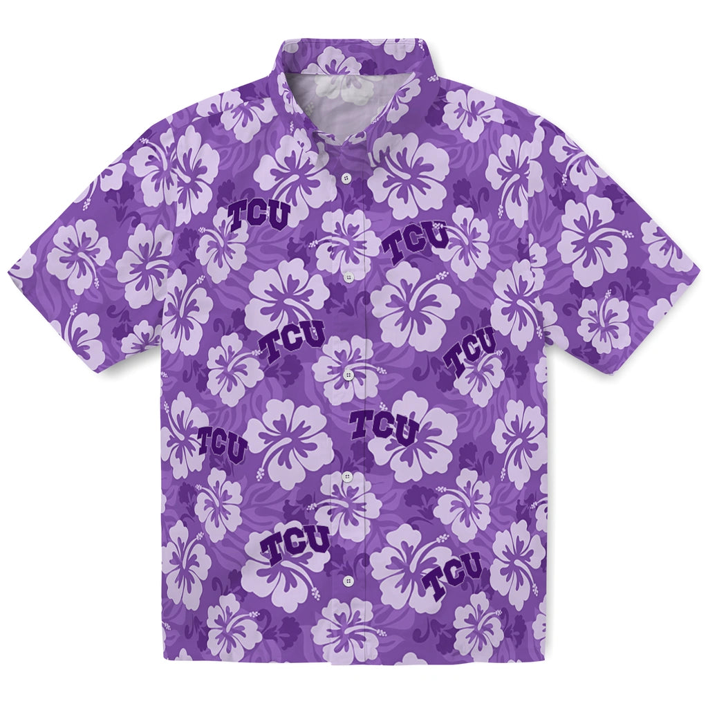 TCU Horned Frogs Hawaiian Shirt - Hibiscus Cluster | Hula Hawaiian Shirts