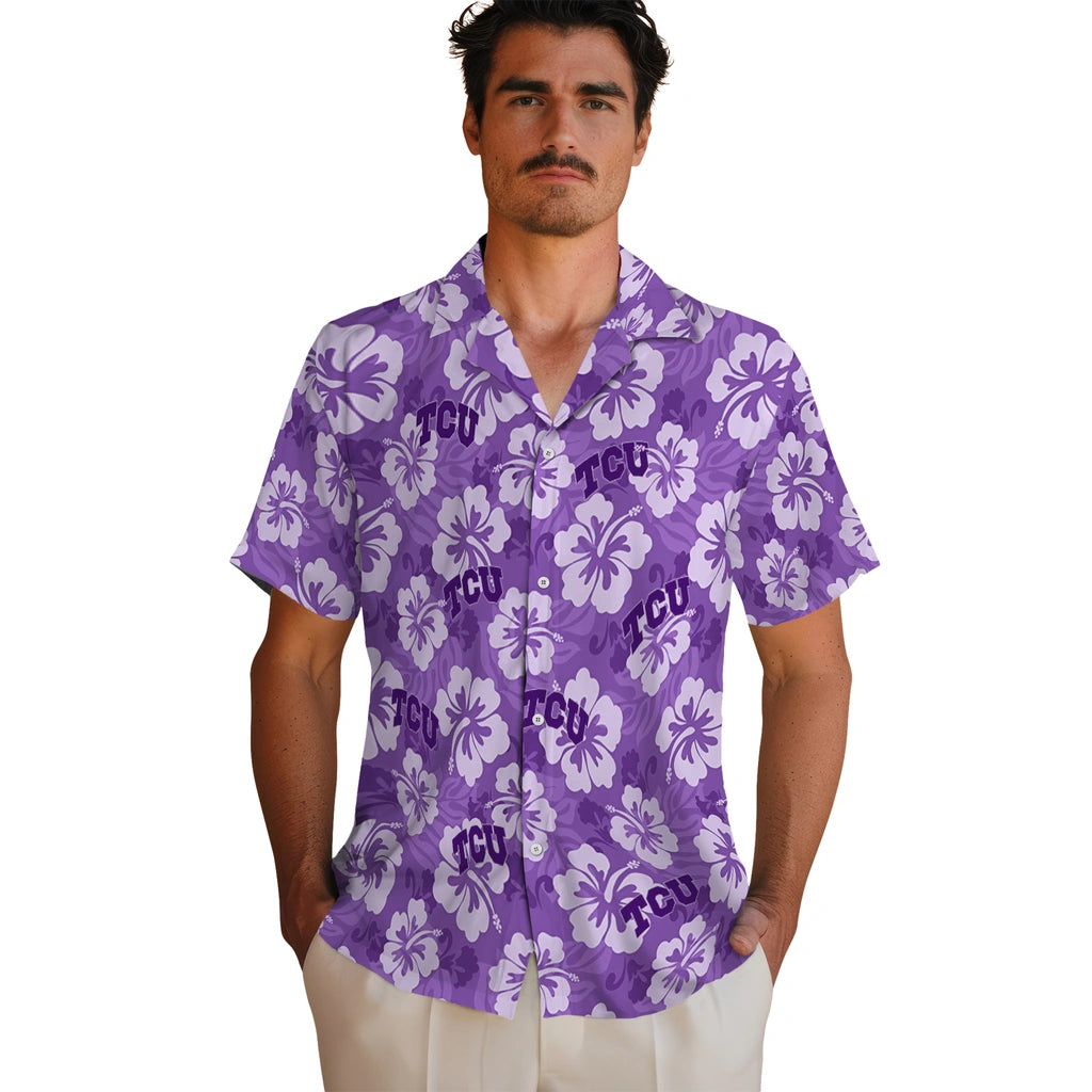 TCU Horned Frogs Hawaiian Shirt - Hibiscus Cluster | Hula Hawaiian Shirts