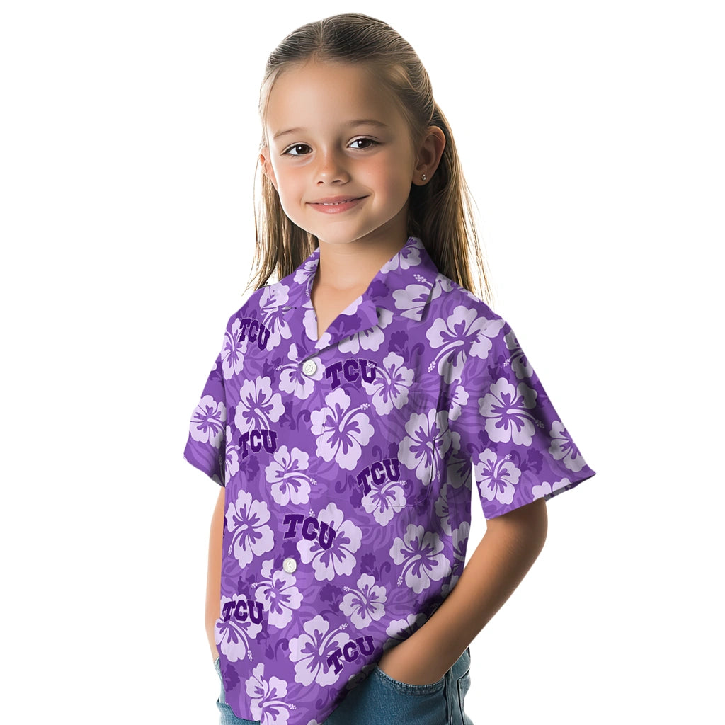 TCU Horned Frogs Hawaiian Shirt - Hibiscus Cluster | Hula Hawaiian Shirts