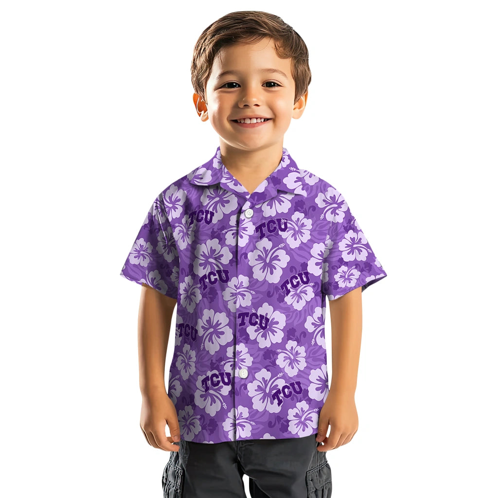 TCU Horned Frogs Hawaiian Shirt - Hibiscus Cluster | Hula Hawaiian Shirts