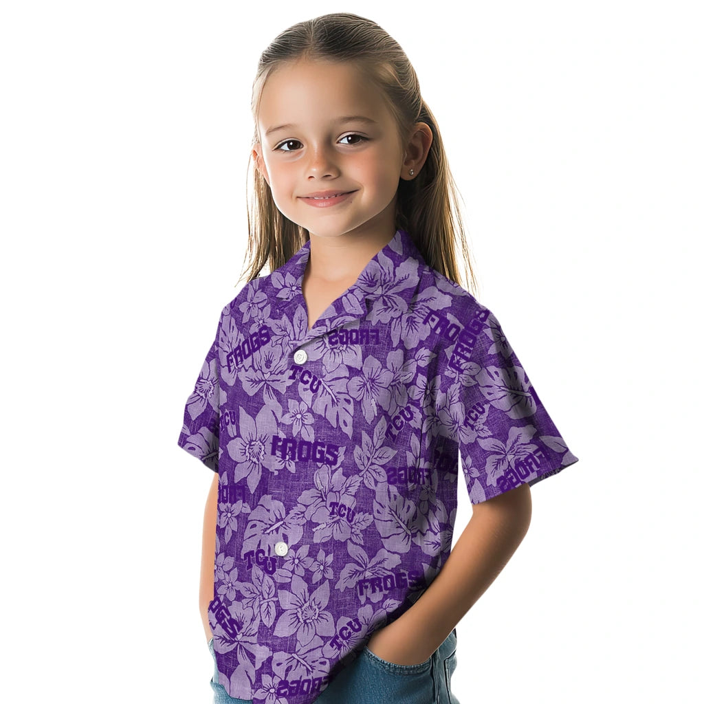 TCU Horned Frogs Hawaiian Shirt - Hibiscus Oasis | Hula Hawaiian Shirts