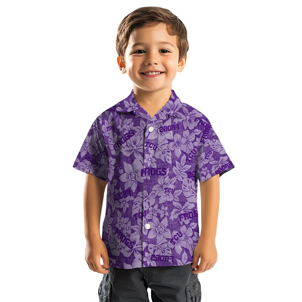 TCU Horned Frogs Hawaiian Shirt - Hibiscus Oasis | Hula Hawaiian Shirts