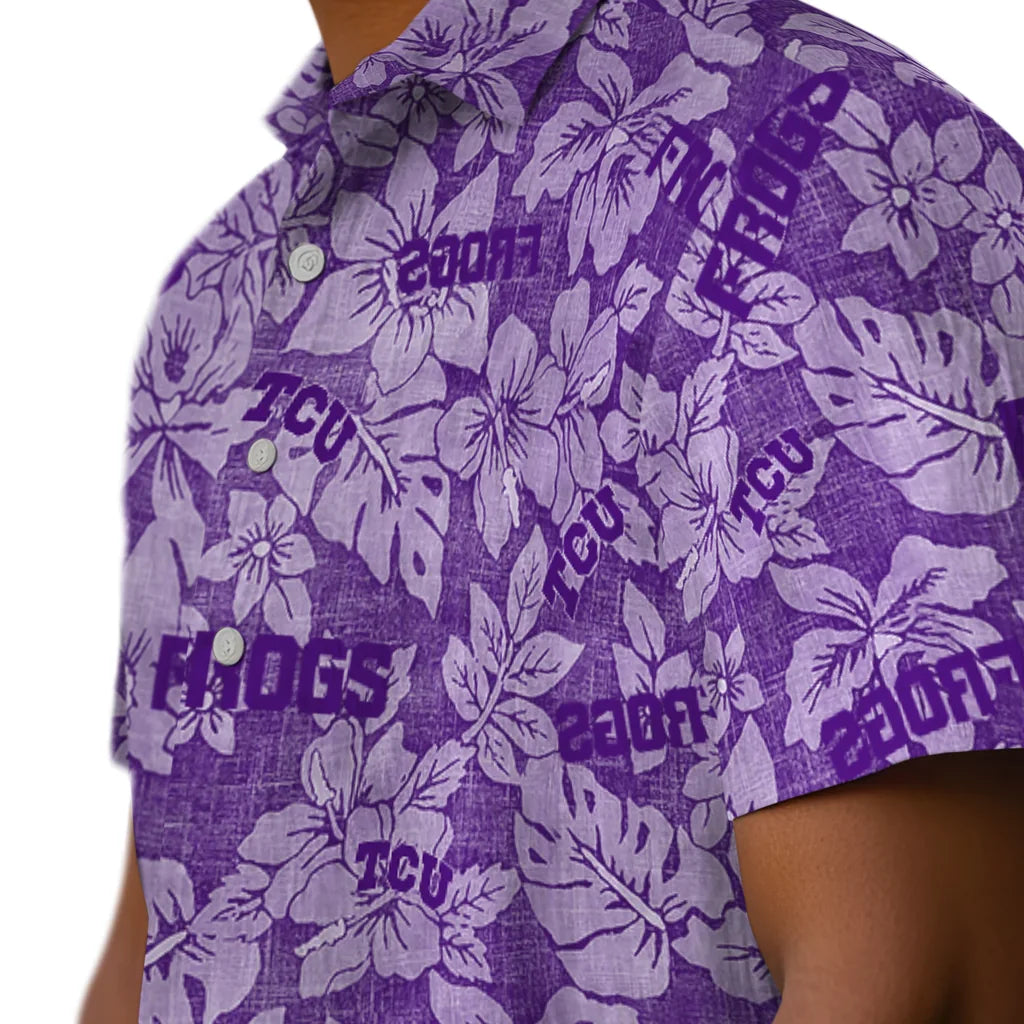 TCU Horned Frogs Hawaiian Shirt - Hibiscus Oasis | Hula Hawaiian Shirts