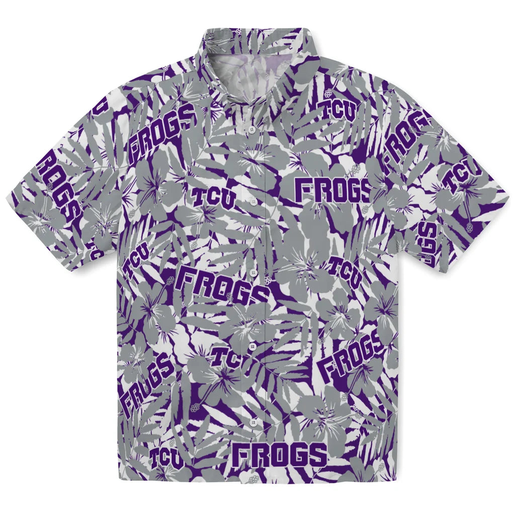 TCU Horned Frogs Hawaiian Shirt - Hibiscus Overlay | Hula Hawaiian Shirts