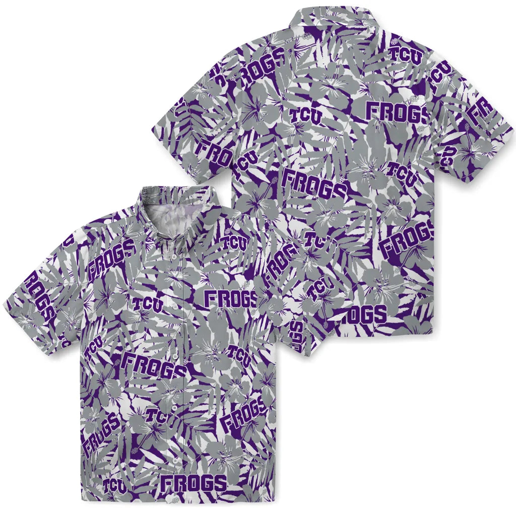 TCU Horned Frogs Hawaiian Shirt - Hibiscus Overlay | Hula Hawaiian Shirts