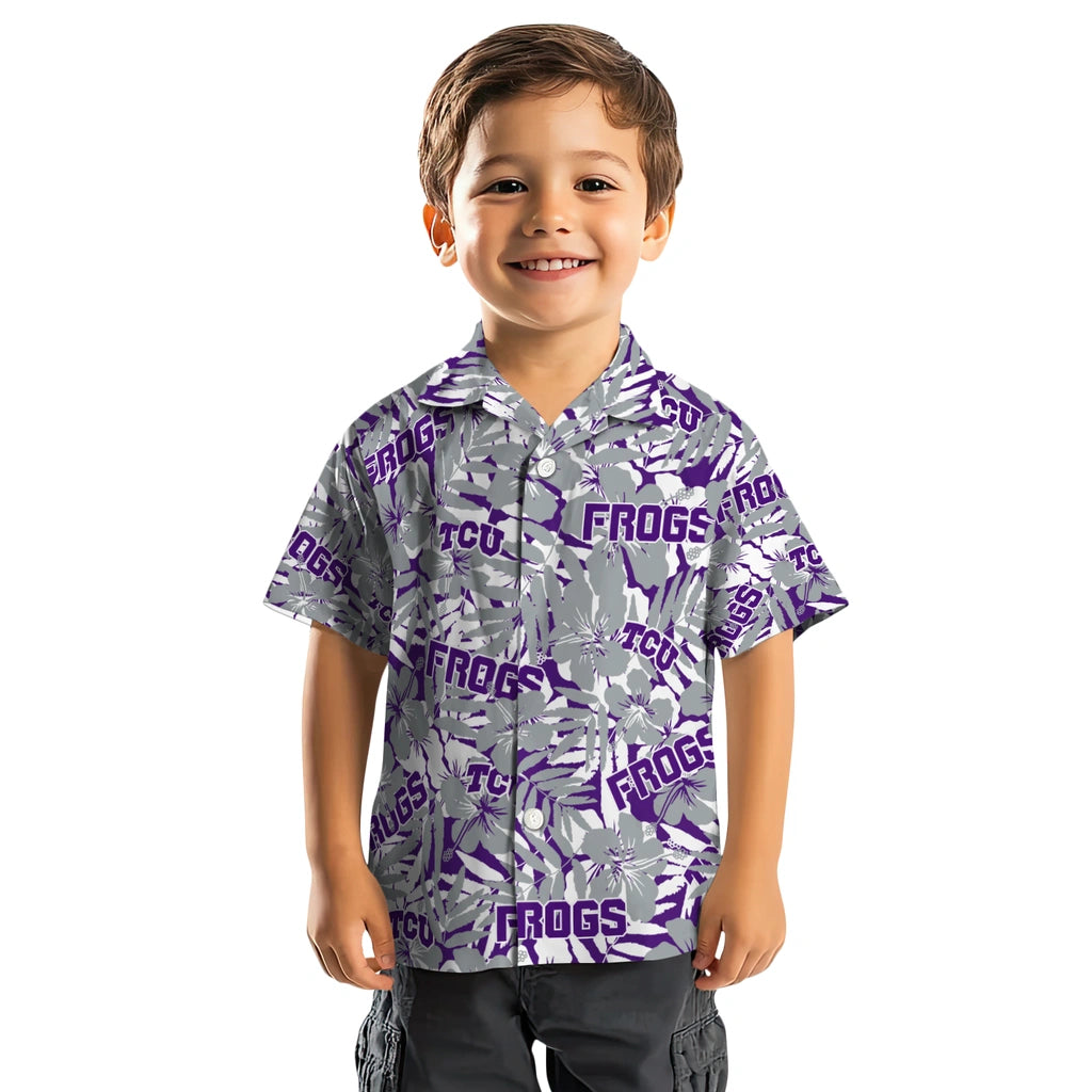 TCU Horned Frogs Hawaiian Shirt - Hibiscus Overlay | Hula Hawaiian Shirts