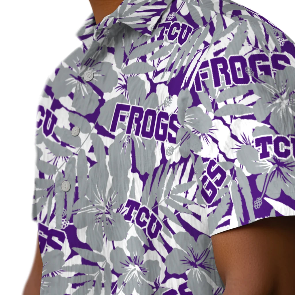 TCU Horned Frogs Hawaiian Shirt - Hibiscus Overlay | Hula Hawaiian Shirts