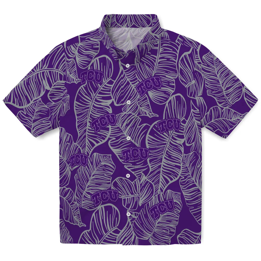 TCU Horned Frogs Hawaiian Shirt - Leaf Outline | Hula Hawaiian Shirts