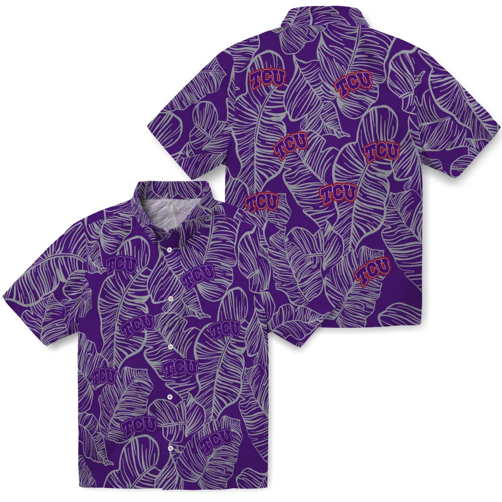 TCU Horned Frogs Hawaiian Shirt - Leaf Outline | Hula Hawaiian Shirts