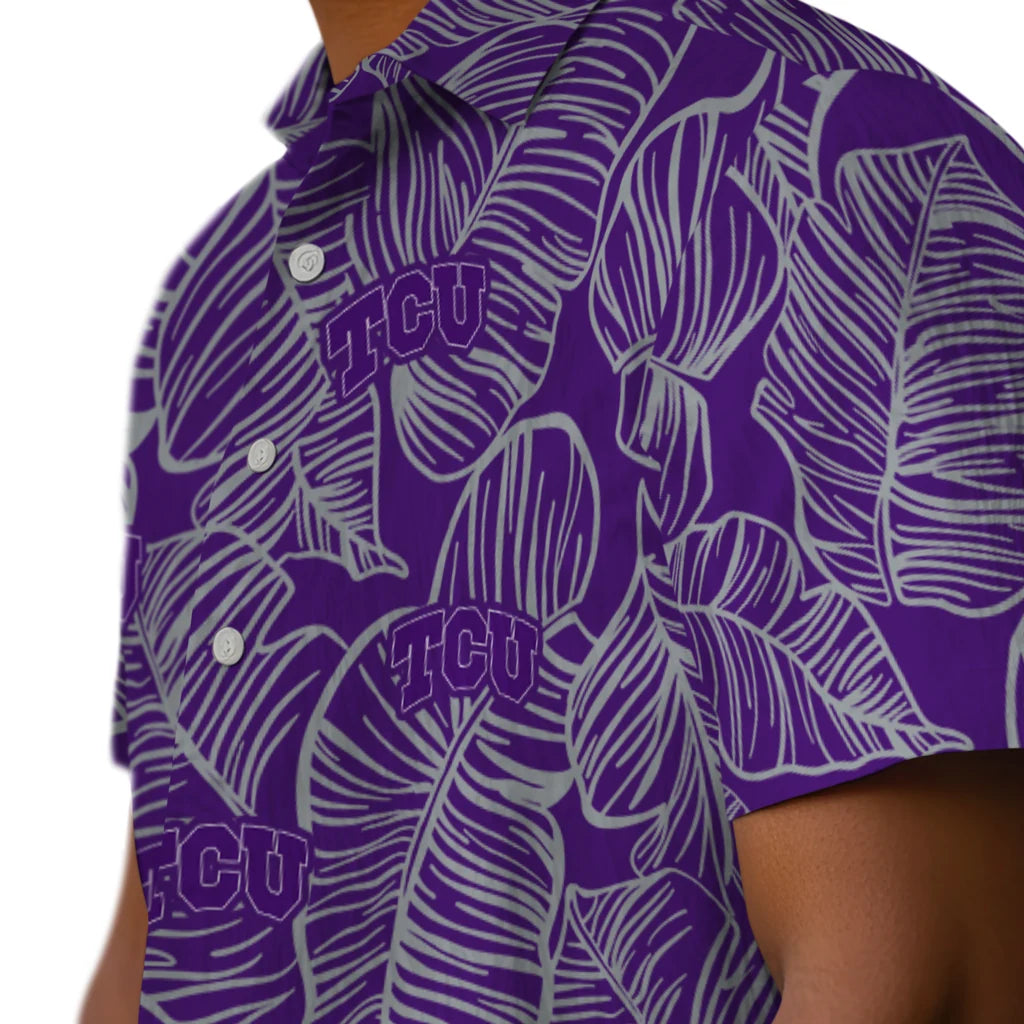 TCU Horned Frogs Hawaiian Shirt - Leaf Outline | Hula Hawaiian Shirts