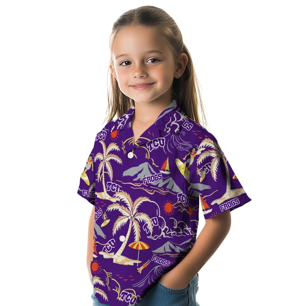 TCU Horned Frogs Hawaiian Shirt - Palm Tree Island | Hula Hawaiian Shirts