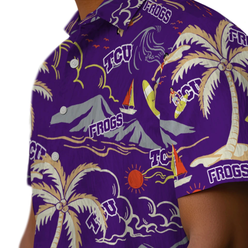 TCU Horned Frogs Hawaiian Shirt - Palm Tree Island | Hula Hawaiian Shirts