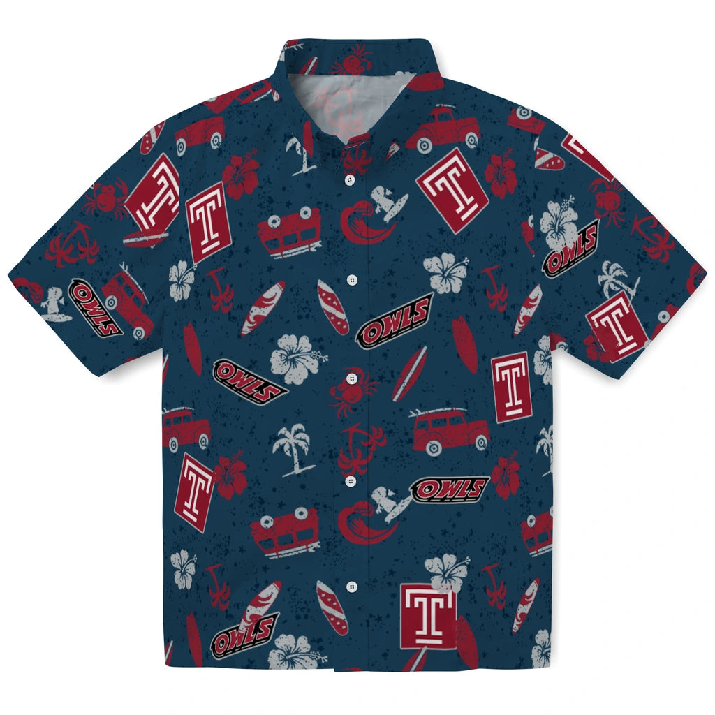 Temple Owls Hawaiian Shirt - Beach Vibe | Hula Hawaiian Shirts