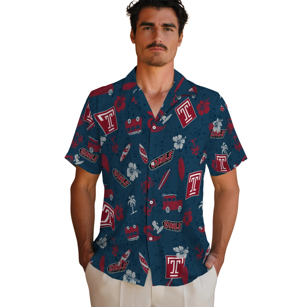 Temple Owls Hawaiian Shirt - Beach Vibe | Hula Hawaiian Shirts