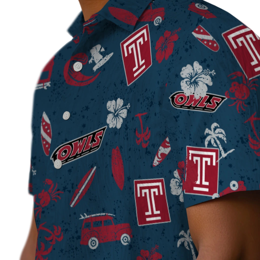 Temple Owls Hawaiian Shirt - Beach Vibe | Hula Hawaiian Shirts