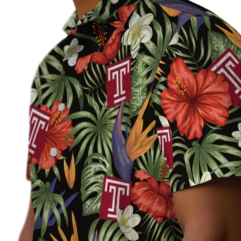 Temple Owls Hawaiian Shirt - Hawaii Floral Hibiscus | Hula Hawaiian Shirts