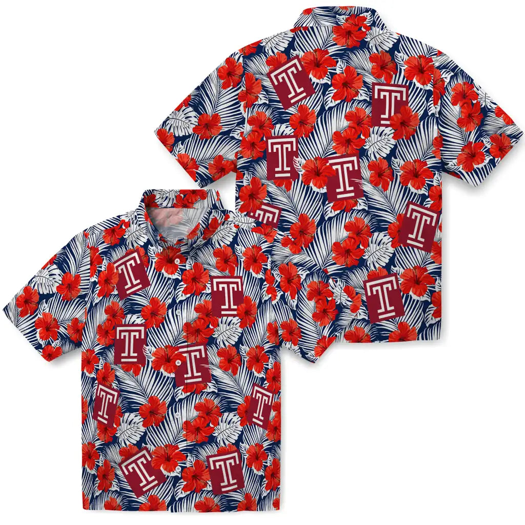 Temple Owls Hawaiian Shirt - Hibiscus Fiesta | Hula Hawaiian Shirts