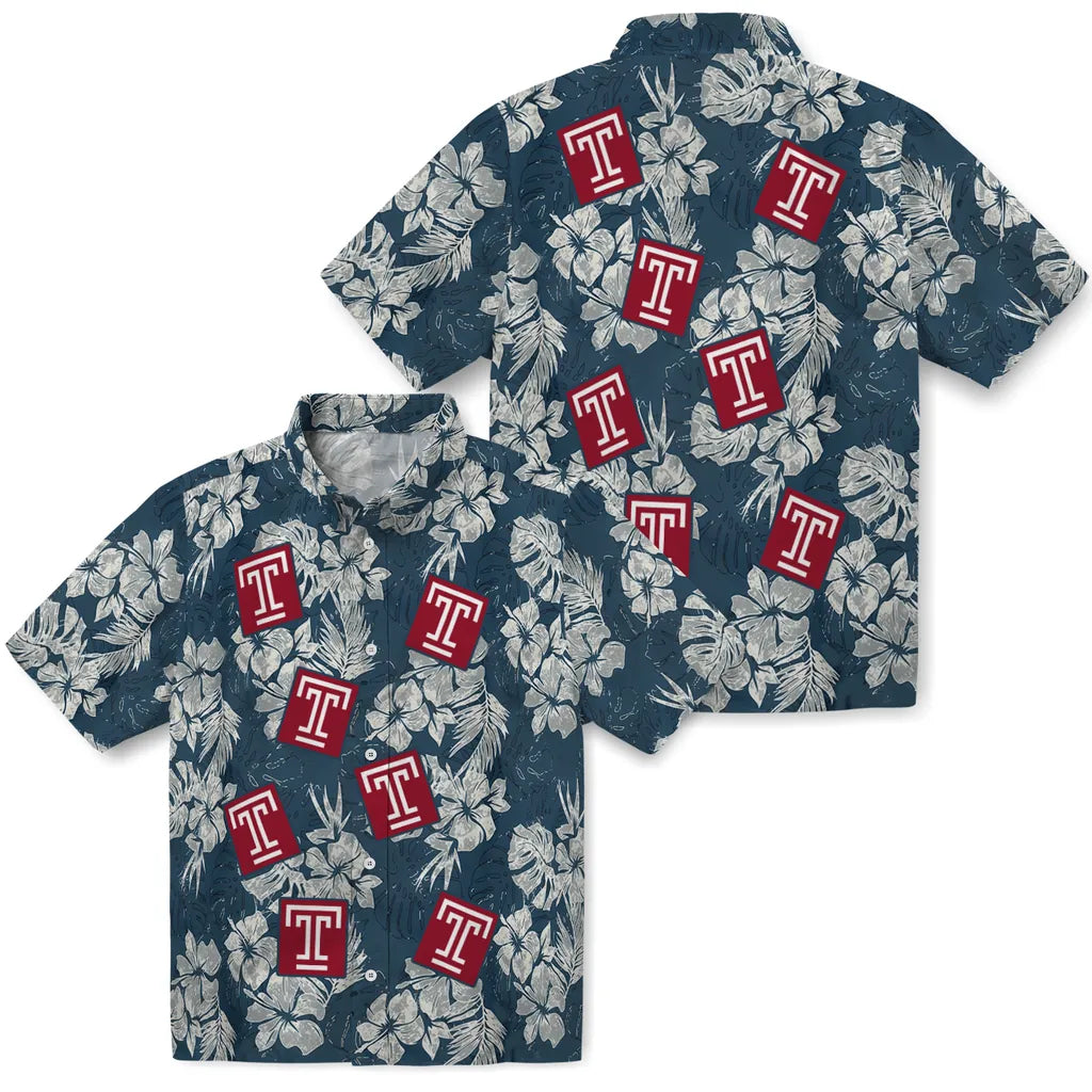 Temple Owls Hawaiian Shirt - Hibiscus Flowers | Hula Hawaiian Shirts