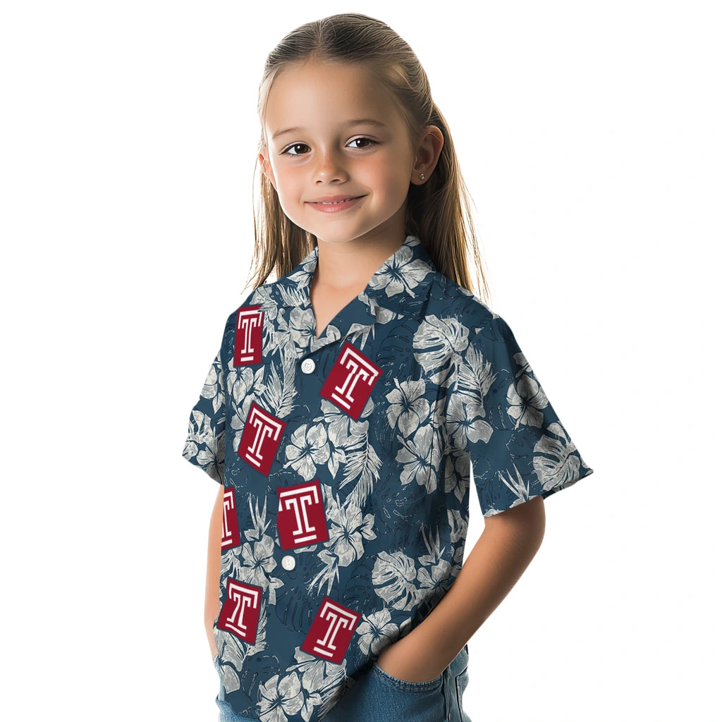 Temple Owls Hawaiian Shirt - Hibiscus Flowers | Hula Hawaiian Shirts