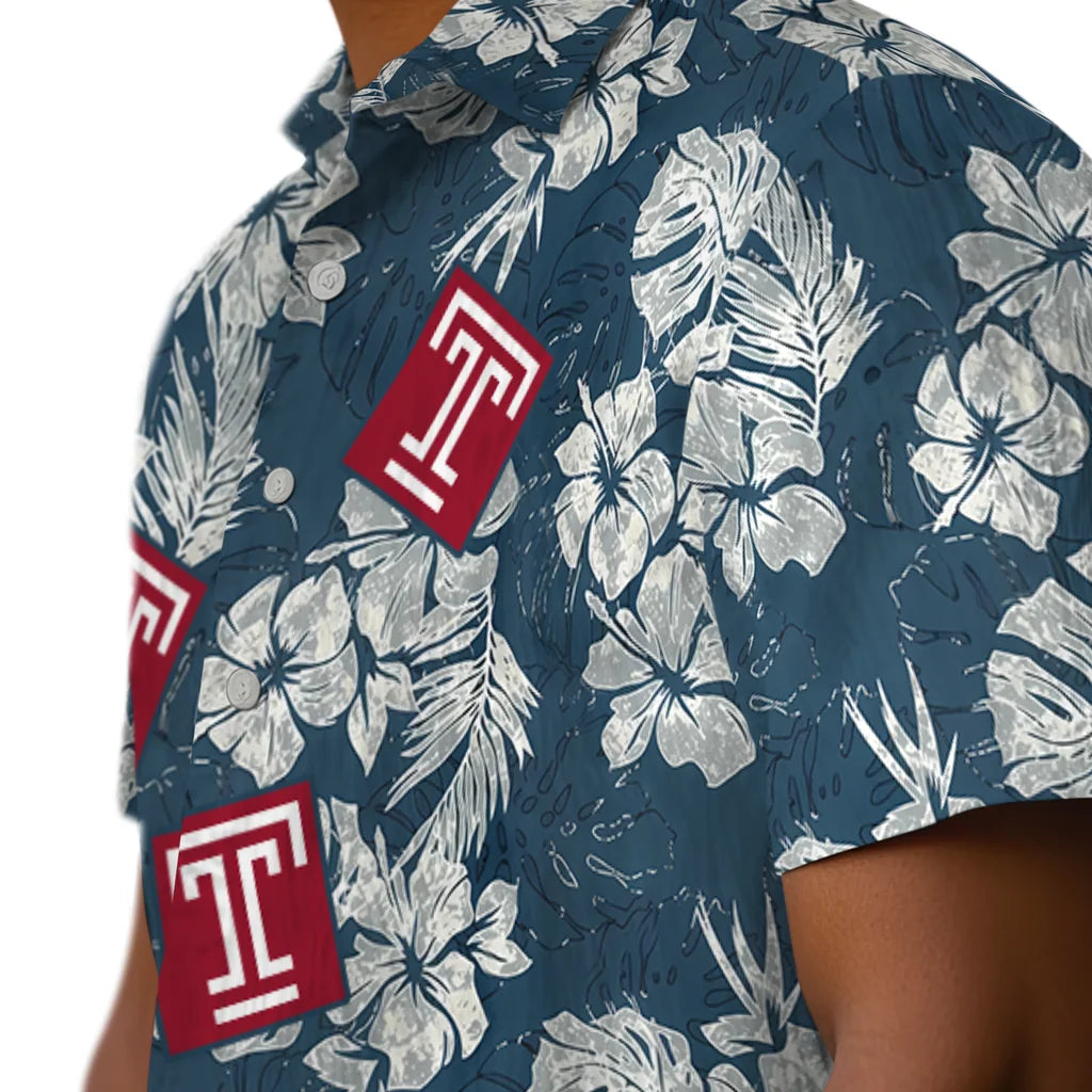 Temple Owls Hawaiian Shirt - Hibiscus Flowers | Hula Hawaiian Shirts