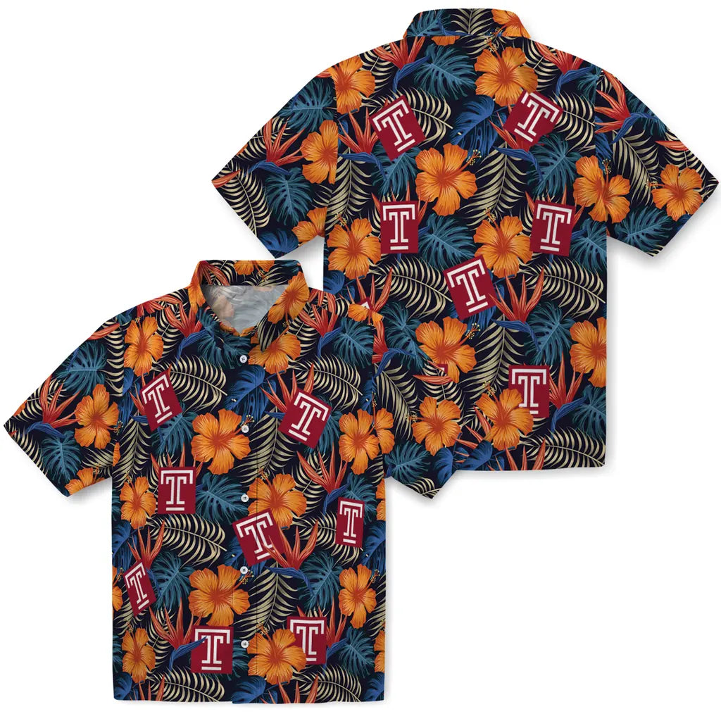 Temple Owls Hawaiian Shirt - Hibiscus Foliage | Hula Hawaiian Shirts