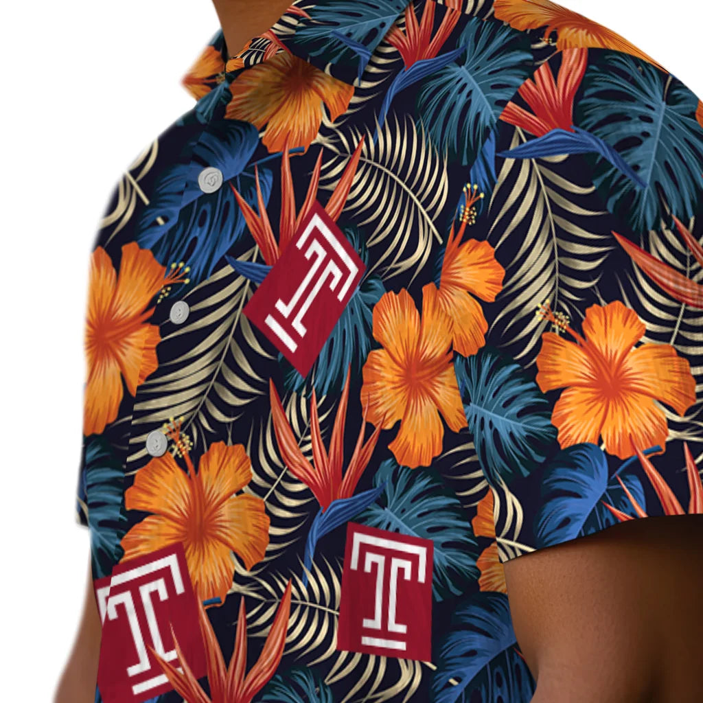 Temple Owls Hawaiian Shirt - Hibiscus Foliage | Hula Hawaiian Shirts