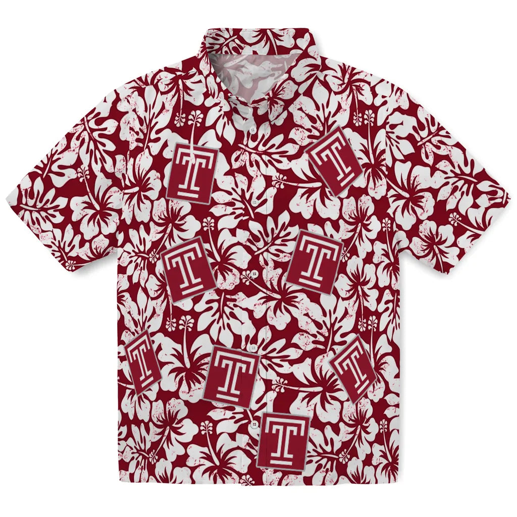Temple Owls Hawaiian Shirt - Hibiscus Motif | Hula Hawaiian Shirts