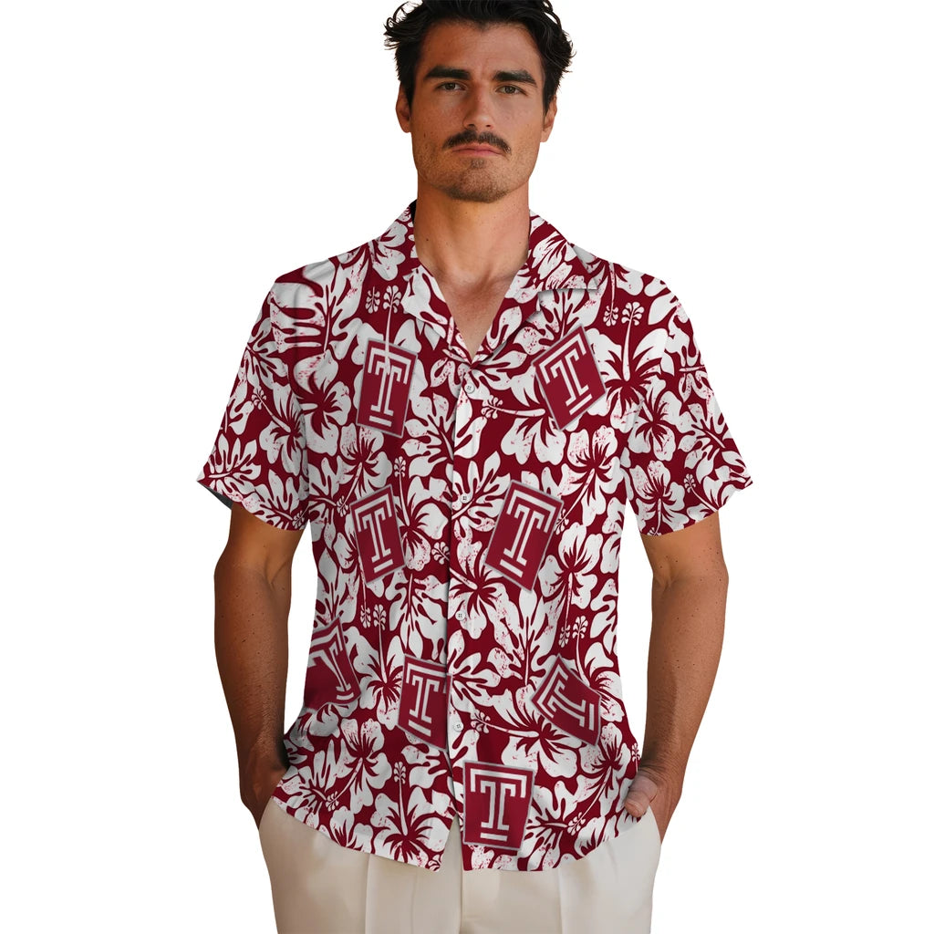 Temple Owls Hawaiian Shirt - Hibiscus Motif | Hula Hawaiian Shirts