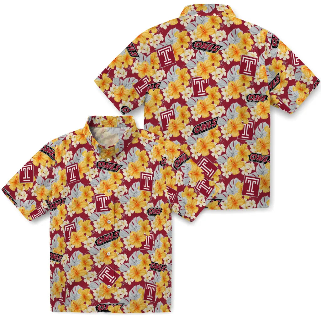 Temple Owls Hawaiian Shirt - Hibiscus Tropics | Hula Hawaiian Shirts