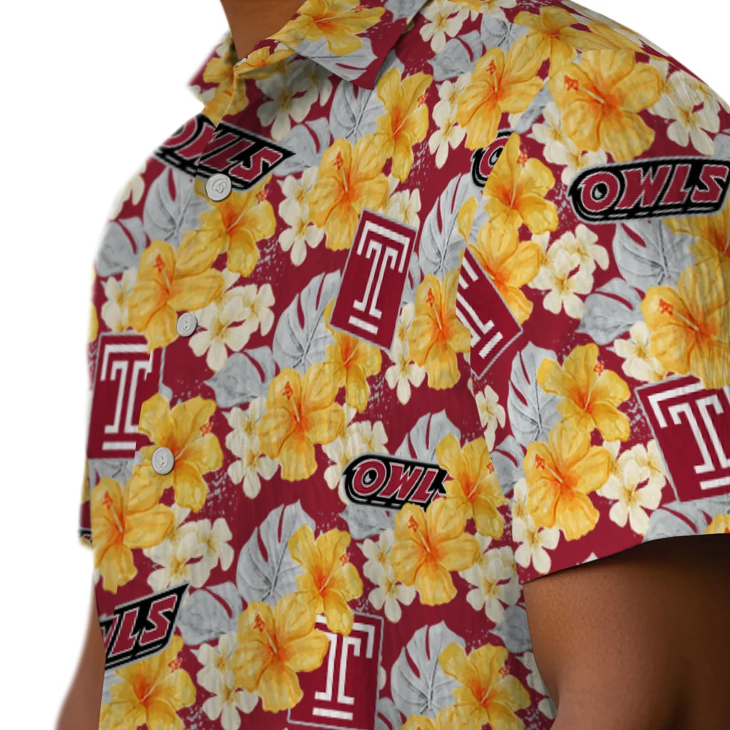 Temple Owls Hawaiian Shirt - Hibiscus Tropics | Hula Hawaiian Shirts